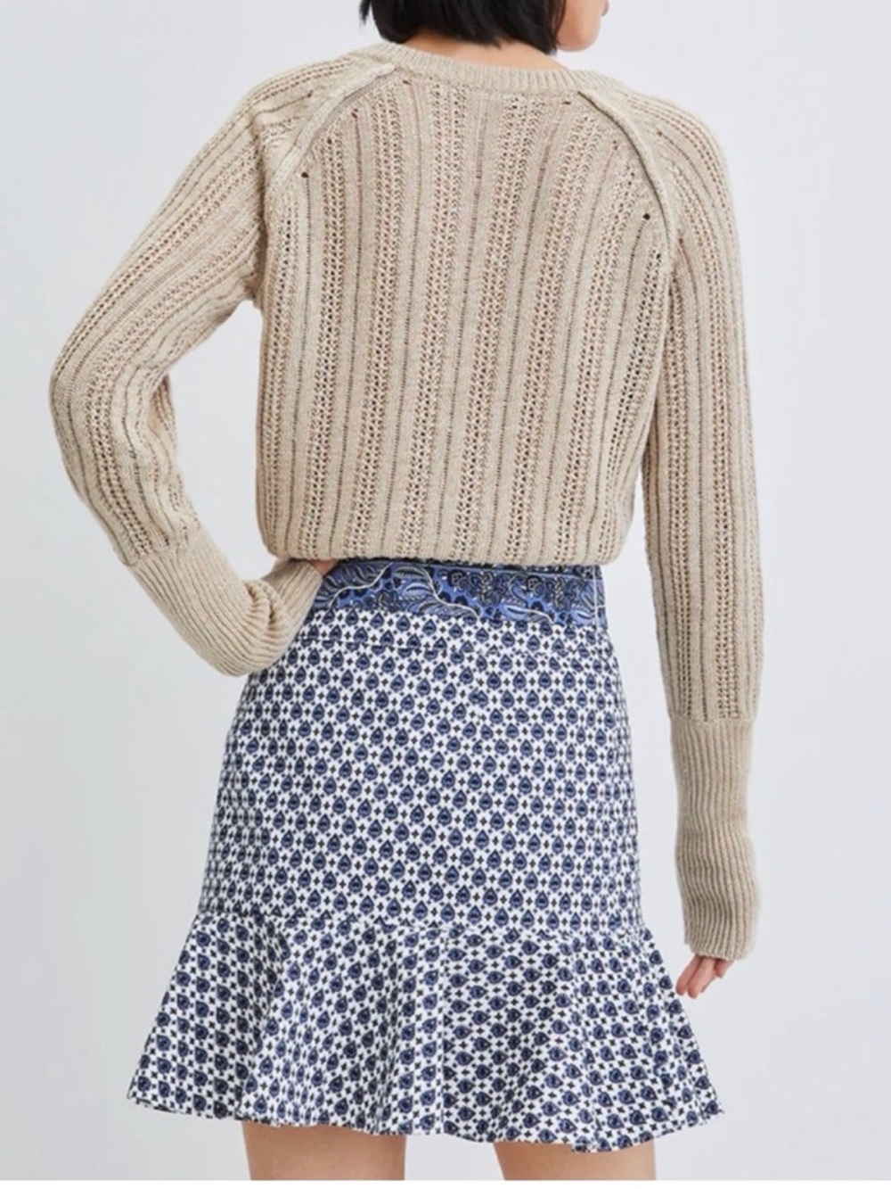 Veronica Beard “Chesney” Blue & White Ruffle Mini Skirt – Size 4 💙✨ NWT - Picture 3 of 6